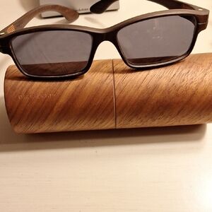 Herrlicht Wooden Sunglasses with Suede Lined Case,⁰Glasses Hand Made In Germany.